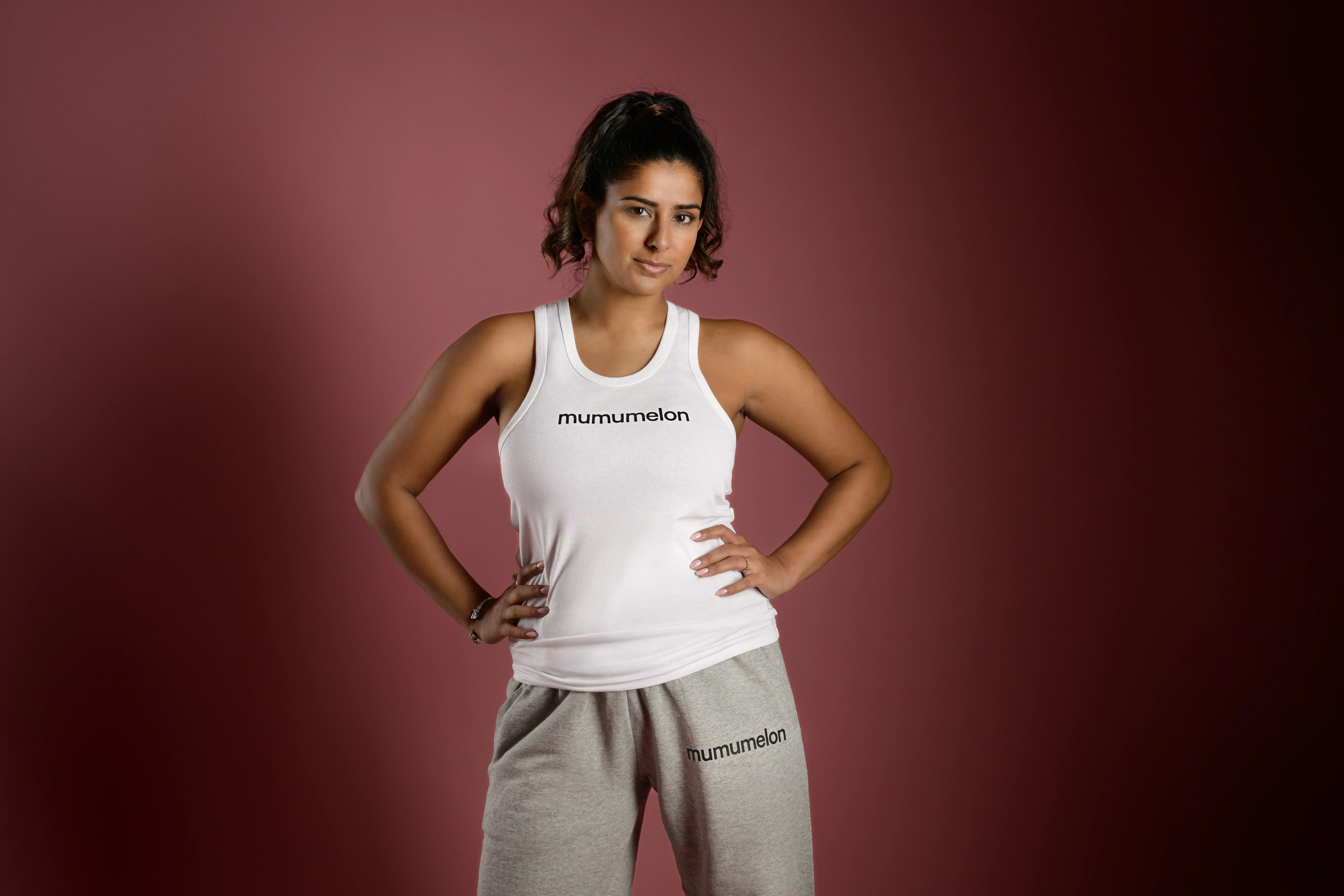 Model wearing mumumelon activewear